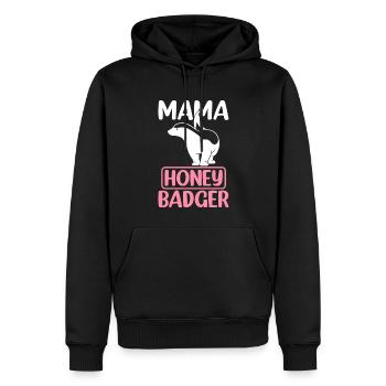 Maman Honey Badger - Sweat à capuche Premium bio Homme - noir - Devant - Nico (187cm)