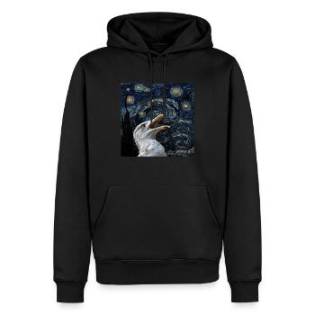 Möwe - Männer Premium Bio Hoodie - Schwarz - Vorne - Nico (187cm)