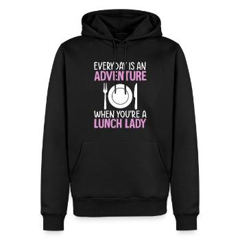Alltagsabenteuer Mittagsfrau Cafeteriaangestellte - Männer Premium Bio Hoodie - Schwarz - Vorne - Nico (187cm)