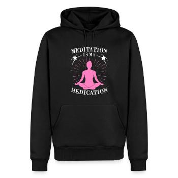 La méditation est mon chakra de médecine du yoga - Sweat à capuche Premium bio Homme - noir - Devant - Nico (187cm)