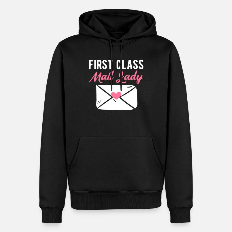 First Class Mail Lady Postangestellte - Männer Premium Bio Hoodie - Schwarz
