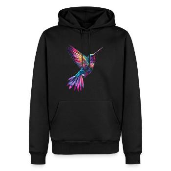 Kolibri - Männer Premium Bio Hoodie - Schwarz - Vorne - Nico (187cm)