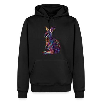 Wallaby - Männer Premium Bio Hoodie - Schwarz - Vorne - Nico (187cm)
