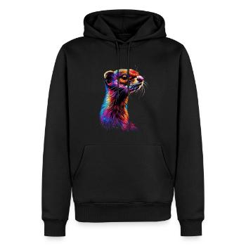 Wiesel - Männer Premium Bio Hoodie - Schwarz - Vorne - Nico (187cm)