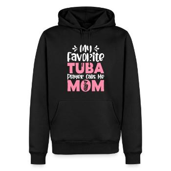 Mein Lieblingstubaspieler nennt mich Mama - Männer Premium Bio Hoodie - Schwarz - Vorne - Nico (187cm)