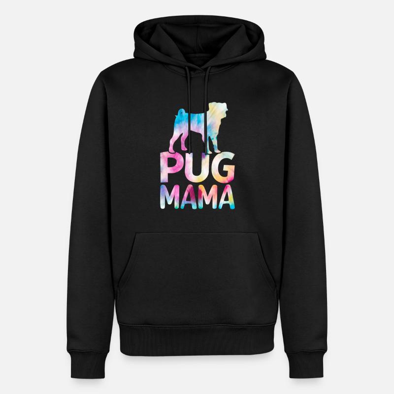 Mops Mama Bunter Mops Hund - Männer Premium Bio Hoodie - Schwarz