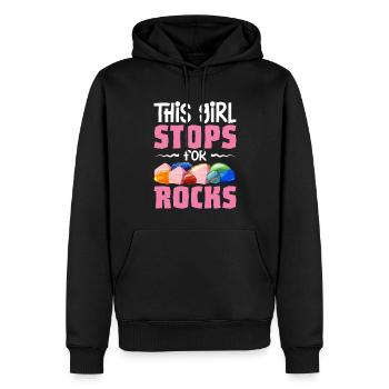 Rockhounding Rock Collectors Géologue Girl Stops - Sweat à capuche Premium bio Homme - noir - Devant - Nico (187cm)