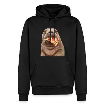 Walross - Männer Premium Bio Hoodie - Schwarz - Vorne - Nico (187cm)