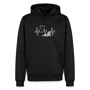 Walross - Männer Premium Bio Hoodie - Schwarz - Vorne - Nico (187cm)