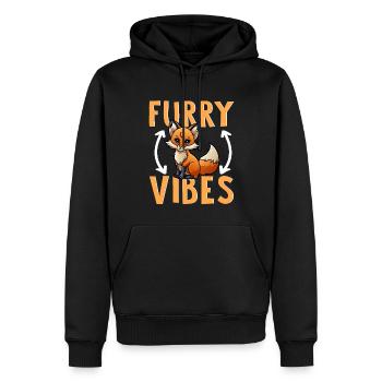 Furry Fandom Furries Fursona Furry Vibes - Men’s Premium Organic Hoodie - black - Front - Nico (187cm)