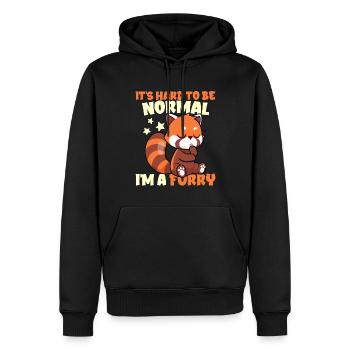 Furry Fandom Furries Fursona Hard To Be Normal - Men’s Premium Organic Hoodie - black - Front - Nico (187cm)