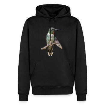 Kolibri - Männer Premium Bio Hoodie - Schwarz - Vorne - Nico (187cm)