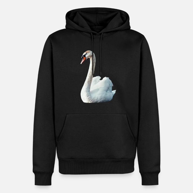 Schwan - Männer Premium Bio Hoodie - Schwarz