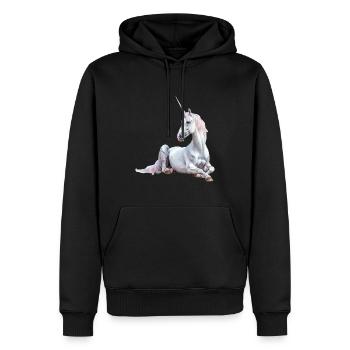Einhorn - Männer Premium Bio Hoodie - Schwarz - Vorne - Nico (187cm)