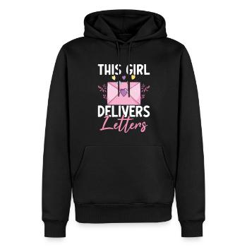 This Girl Delivers Letters Weibliche - Männer Premium Bio Hoodie - Schwarz - Vorne - Nico (187cm)