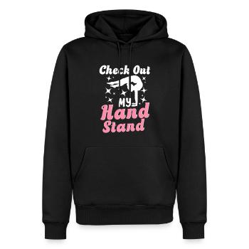 Check Out My Hand Stand Gymnastics Cartwheel - Männer Premium Bio Hoodie - Schwarz - Vorne - Nico (187cm)