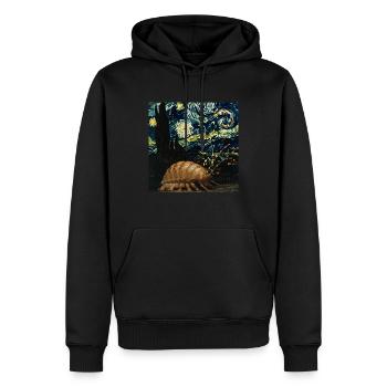 Assel - Männer Premium Bio Hoodie - Schwarz - Vorne - Nico (187cm)