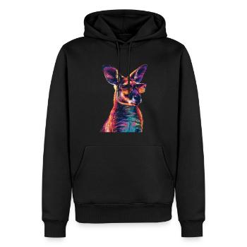 Wallaby - Männer Premium Bio Hoodie - Schwarz - Vorne - Nico (187cm)