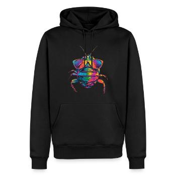 Assel - Männer Premium Bio Hoodie - Schwarz - Vorne - Nico (187cm)