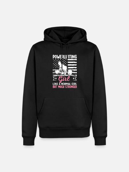 Powerlifter Much stronger Powerlifter - Men’s Premium Organic Hoodie - black