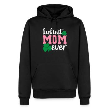 La maman irlandaise de la Saint-Patrick est la plus heureuse - Sweat à capuche Premium bio Homme - noir - Devant - Nico (187cm)