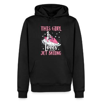 Cette fille adore les skieurs de jet ski - Sweat à capuche Premium bio Homme - noir - Devant - Nico (187cm)