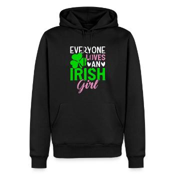 Saint-Patrick L’amour tout le monde aime un Irlandais - Sweat à capuche Premium bio Homme - noir - Devant - Nico (187cm)