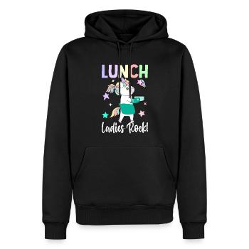 Lunch Ladies rocken! Lunch Lady Cafeteria Crew - Männer Premium Bio Hoodie - Schwarz - Vorne - Nico (187cm)