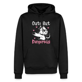 Drôle Taekwondo Karaté Licorne Mignon Mais - Sweat à capuche Premium bio Homme - noir - Devant - Nico (187cm)