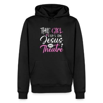 Fille Jésus Artiste de théâtre Théâtre Jeu de théâtre - Sweat à capuche Premium bio Homme - noir - Devant - Nico (187cm)