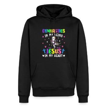 Gymnastik In Meinen Venen Turner Cartwheel Jesus - Männer Premium Bio Hoodie - Schwarz - Vorne - Nico (187cm)