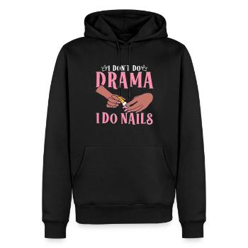 Technicienne des ongles Nail Artist Tech Don’t Do Drama I - Sweat à capuche Premium bio Homme - noir - Devant - Nico (187cm)