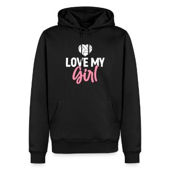 Volleyball Mom Love My Girl - Männer Premium Bio Hoodie - Schwarz - Vorne - Nico (187cm)