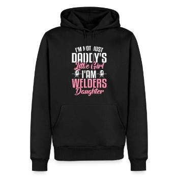 Soudeur La petite fille de papa d’un métallurgiste - Sweat à capuche Premium bio Homme - noir - Devant - Nico (187cm)
