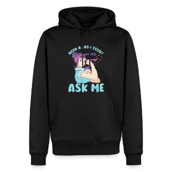 Artiste de cils Amateur de cils a besoin de vous - Sweat à capuche Premium bio Homme - noir - Devant - Nico (187cm)
