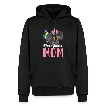 Teckel Maman Chien Maman Design graphique pour - Sweat à capuche Premium bio Homme - noir - Devant - Nico (187cm)