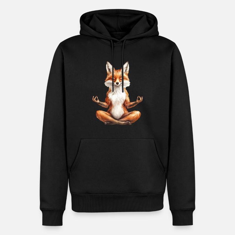 Fuchs - Männer Premium Bio Hoodie - Schwarz