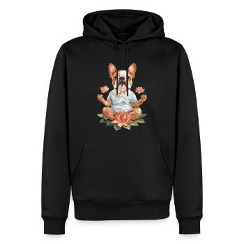 Bulldogge - Männer Premium Bio Hoodie - Schwarz - Vorne - Nico (187cm)