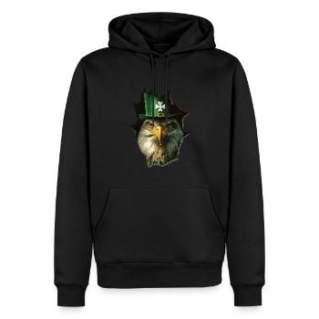 St. Patrick Adler - Männer Premium Bio Hoodie - Schwarz - Vorne - Nico (187cm)