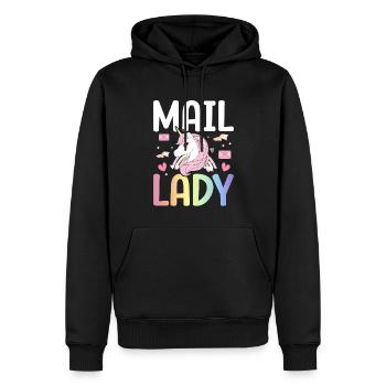 Maille Dame Service Postal Femme Facteur - Sweat à capuche Premium bio Homme - noir - Devant - Nico (187cm)