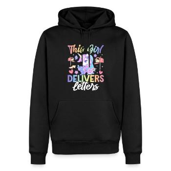 This Girl Delivers Letters Female Postal Service - Männer Premium Bio Hoodie - Schwarz - Vorne - Nico (187cm)
