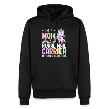 Maman et un facteur rural Transporteur rural Facteur rural - Sweat à capuche Premium bio Homme - noir - Devant - Nico (187cm)