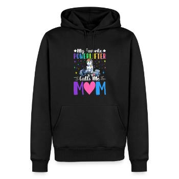 Favorite powerlifter calls me mom - Men’s Premium Organic Hoodie - black - Front - Nico (187cm)