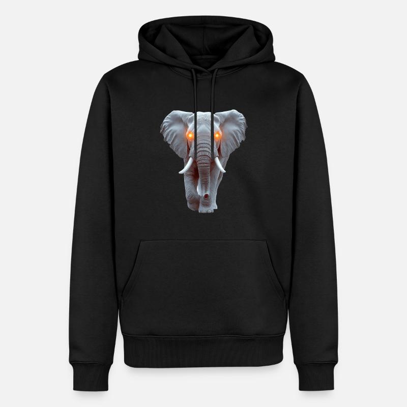 Elefant - Männer Premium Bio Hoodie - Schwarz