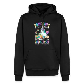 Les filles aiment les chiens et collectionnent les roches Rock Collectors - Sweat à capuche Premium bio Homme - noir - Devant - Nico (187cm)