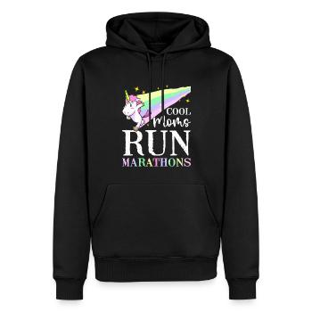 Cool Moms Run Marathons Coureuse Courir - Sweat à capuche Premium bio Homme - noir - Devant - Nico (187cm)