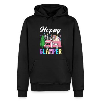 Happy Glamper Glamping Camper Grafikdesign für - Männer Premium Bio Hoodie - Schwarz - Vorne - Nico (187cm)