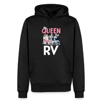 Reine Du Rv Camping Fille Campeur - Sweat à capuche Premium bio Homme - noir - Devant - Nico (187cm)