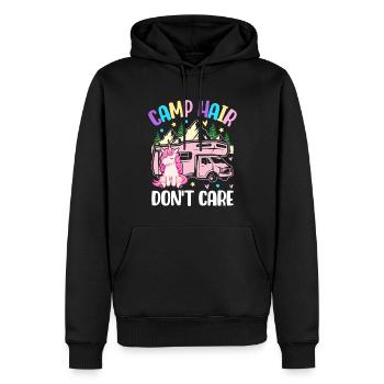 Camp Hair Don’t Care Camping Girl Campeur - Sweat à capuche Premium bio Homme - noir - Devant - Nico (187cm)