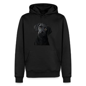 Schwarzer Labrador - Männer Premium Bio Hoodie - Schwarz - Vorne - Nico (187cm)